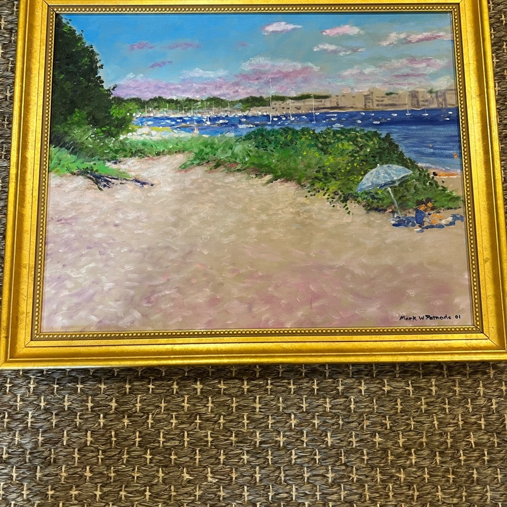 Landscape Painting with Gold Frame